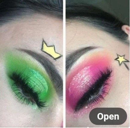 Cosmo Makeup Look, Cosmo And Wanda Makeup Look, Cosmo And Wanda Costume Best Friends, Cosmo And Wanda Nails, Cosmo Wanda Costume, Cosmo And Wanda Makeup, Wanda Makeup, Disney Makeup Looks, Wanda Costume