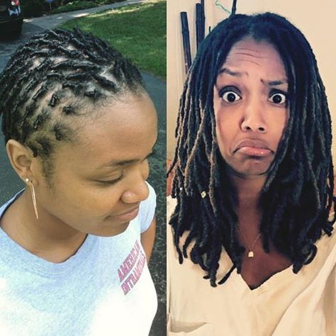 4 year loc journey 4 Year Loc Journey, One Year Loc Journey, Loc Journey Before And After, Loc Growth, Women With Dreadlocks, Short Locs Hairstyles, Loc Journey, Sisterlocks, Dreadlock Hairstyles