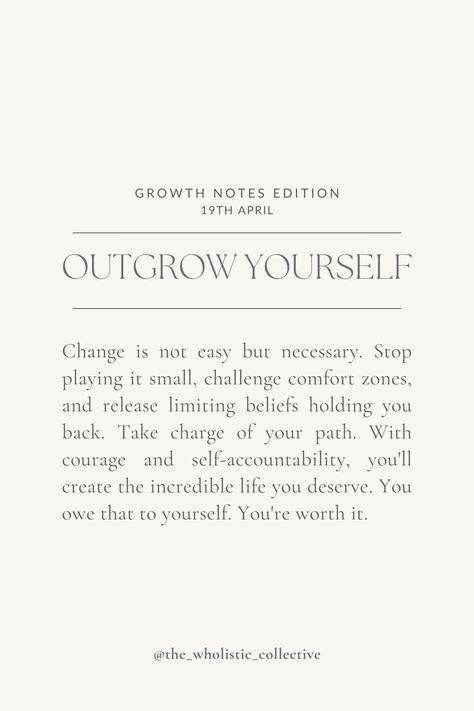 Change is not easy but necessary. Stop playing it small, challenge comfort zones, and release limiting beliefs holding you back. Take charge of your path. With courage and self-accountability, you'll create the incredible life you deserve. You owe that to yourself. You're worth it. Limited Belief Quotes, Releasing Limiting Beliefs, You Owe It To Yourself, Limiting Beliefs Quotes, Self Limiting Beliefs, Release Limiting Beliefs, Belief Quotes, Self Belief, You're Worth It