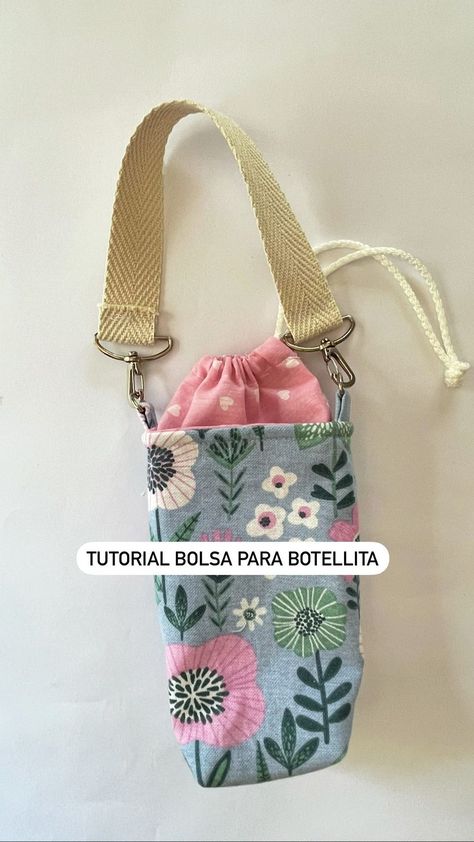 ese Water Bottle Bag, Instagram Tutorial, Sewing Pillows, Floral Cross Stitch, Trash Bags, Bag Patterns To Sew, Eco Bag, Bottle Bag, Diy Canvas Art