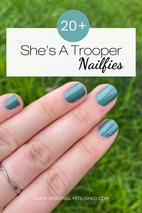 She's A Trooper army green Color Street nails She’s A Trooper Color Street, Color Street Shes A Trooper Combo, She’s A Trooper Color Street Combo, Color Street Shes A Trooper, Color Street Green Combos, Color Street Christmas Nails, Fall Color Street Combos, Color Street Fall 2022, Color Street Nails Combos