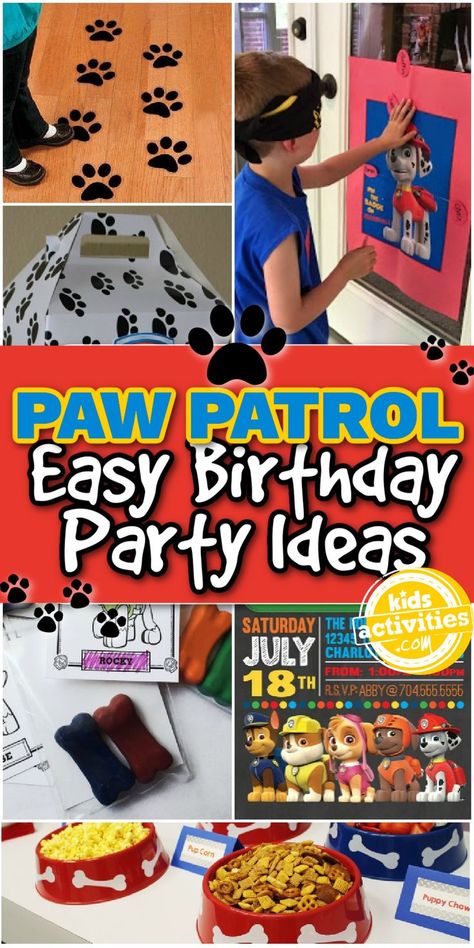 Easy Paw Patrol Birthday Party Ideas perfect for kids featured on Kids Activities Blog Paw Patrol Party Games, Paw Patrol Birthday Party Ideas, Paw Patrol Games, Paw Patrol Party Decorations, Party Ideas Kids, Toddler Party Games, Simple Birthday Party, Birthday Party Games For Kids, Toddler Parties