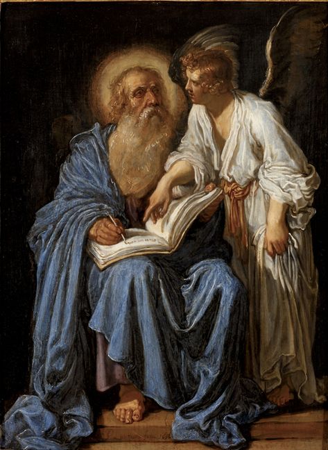 Saint Matthew / San Mateo // 1613 // Pieter Lastman // RISD Museum // #apostle #Gospel Saint Matthew Apostle, St Matthew Apostle, Saint Mathew, San Peter, St Mathew, Risd Museum, Gospel Of Matthew, Salve Regina, Glory Be