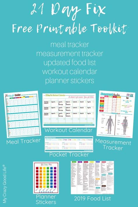 These free 21 Day Fix printables can help you with your weight loss success! Beachbody printables can help you track your meals, measurements, and daily goals! 21 Day Fix Free Printables | 21 Day Fix Sheets | 21 Day Fix Meal Planner | 21 Day Fix Food List | Free Portion Fix Printables #21dayfix #beachbody #portionfix Upf Recipes, Meals Planner, My Crazy Good Life, Fitness Goals List, 21 Day Fix Workouts, 21 Day Fix Diet, Beach Bod, Beachbody Programs, Fitness Meals