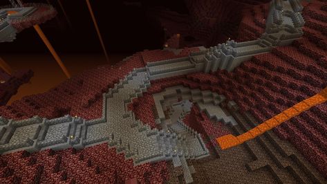 minecraft nether stairs Nether Highway Minecraft, Minecraft Nether Bridge Ideas, Nether Pathways Minecraft, Dark Midevil, Stairs Design Minecraft, Minecraft Stairs Ideas, Minecraft Recipes, Minecraft Stairs, Minecraft Town