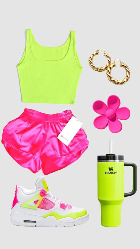 💗💛 #fyp #outfitinspo #preppy #lululemon Neon Lululemon Outfits, Neon Lululemon, Neon Preppy, Preppy Baddie, Preppy Lululemon, Neon Outfits, Lululemon Outfits, Preppy Outfits, Neon