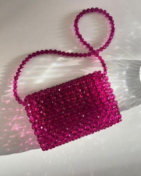 Beaded Handbag in Berry Pink ✨ Crossover Bag, Crossover Bags, Beaded Handbag, Christmas Deals, How To Make Handbags, Beaded Bags, Shoulder Handbag, Style Expert, Custom Bags