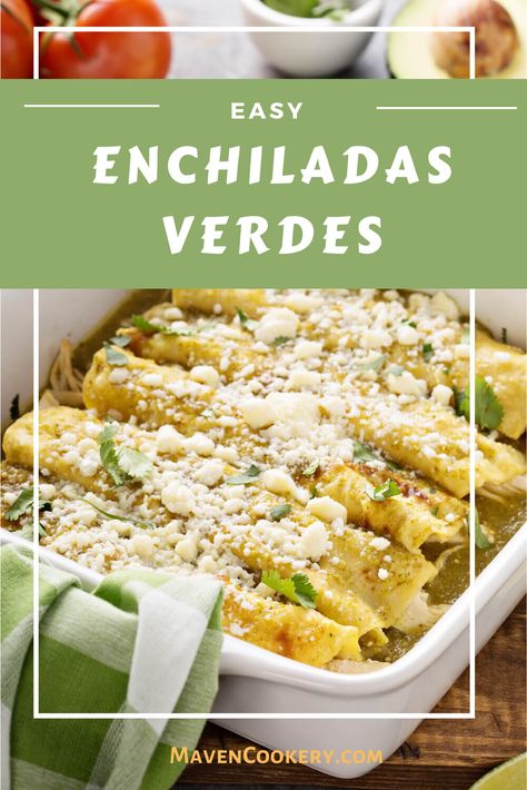 Chicken Chili Verde Enchiladas, Shredded Chicken Enchiladas Green, Healthy Green Chili Chicken Enchiladas, Green Chili Cheese Enchiladas, Mexican Green Enchiladas Authentic, Recipes Using Cotija Cheese, Green Verde Chicken Enchiladas, Green Enchiladas Easy, Green Chicken Enchiladas Easy