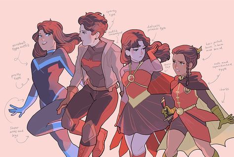 Genderbent Batfamily, Genderbent Nightwing, Batman Genderbend, Math Comics, Hxh Characters, Univers Dc, Batman Funny, Comic Manga, Tim Drake