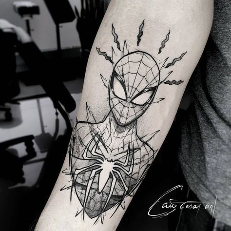 Spider Man Tattoo, Spiderman Tattoo, Avengers Tattoo, Nerdy Tattoos, Man Tattoo, Nerd Tattoo, Marvel Tattoos, Tatuaje A Color, Wrist Tattoos For Women