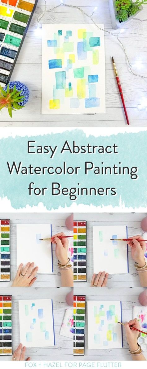 Practice glazing, color, and shape with this watercolor painting for beginners Fox + Hazel for PageFlutter.com Paintings For Beginners, Watercolor Painting For Beginners, Watercolor Beginner, Learn Watercolor, Watercolor Paintings For Beginners, Watercolor Lessons, Watercolor Paintings Abstract, Painting For Beginners, Watercolor Painting Techniques