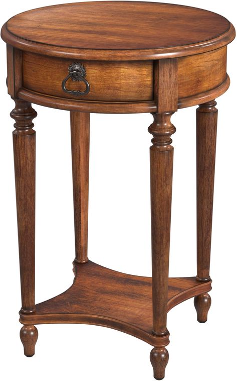 Butler Specialty Company Living Room Jules Side Table 2096011 - Butler Specialty - Chicago, IL Living Room Types, Antique Side Table, Round Accent Table, Round End Table, Wooden Side Table, Furniture Side Tables, Bush Furniture, Small Drawers, Furniture Of America