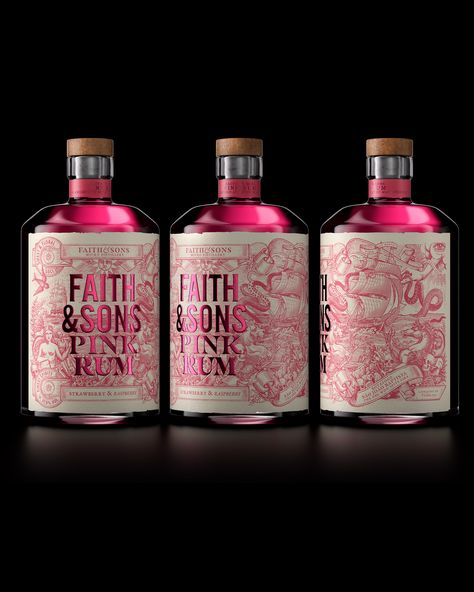 Heritage Packaging Design, Rum Packaging, Wine Branding Design, Gin Packaging, Beautiful Packaging Design, Food Logo Design Inspiration, Rosie Posie, Craft Gin, Alcohol Packaging