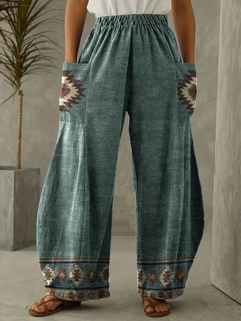 Pattern Wide Leg Pants, Indian Pants, Harem Pants Pattern, Cotton Pants Women, Ethiopian Dress, Bohemian Style Clothing, Boutique Dress Designs, Boho Chic Outfits, Boho Pants