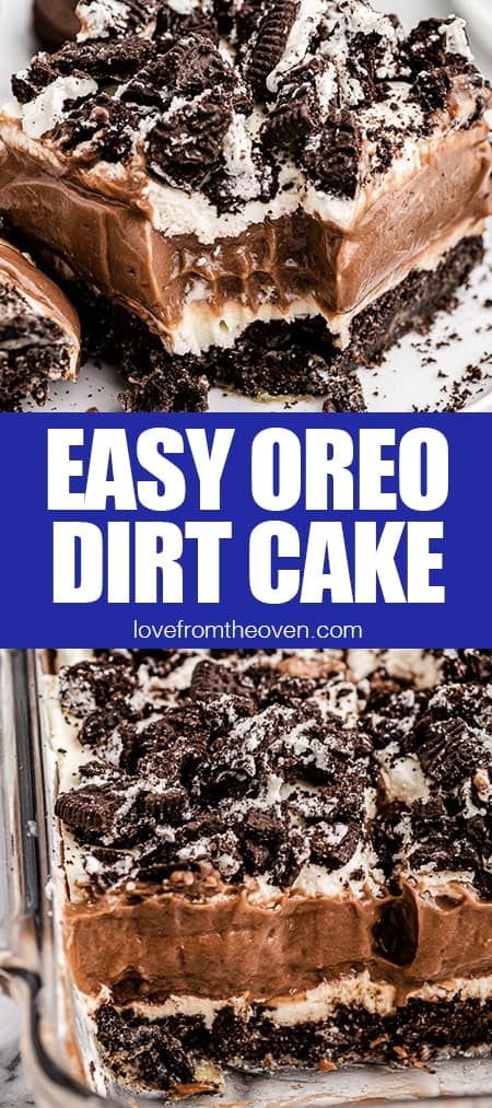 Low Calorie Dirt Pudding, Simple Dirt Cake Recipe, Oreo Dirt Cake Trifle, Dirt Cake Cheesecake, Dirt Cake Recipe Easy Chocolate Pudding, Oreo Dirt Pudding Cake, Layered Dirt Cake, Keto Oreo Dirt Cake, Blue Ribbon Desserts First Place