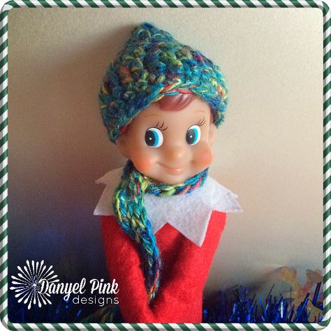 Crochet Hat For Elf On The Shelf, Crochet Elf Beanie Pattern Free, Crochet Elf On The Shelf Clothes Pattern Free, Crochet Elf Hat Pattern Free Elves, Elf On The Shelf Crochet Clothes Patterns Free, Crochet Elf Hat Pattern Kids, Crochet Christmas Elf, Mini Beanie, Elf Crochet