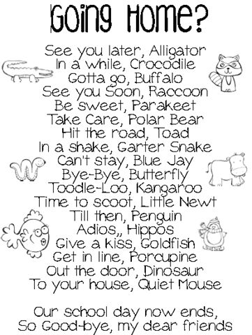 Closing Circle Ideas, Goodbye Poem, Spotted Seal, Closing Circle, Routines And Procedures, Responsive Classroom, Preschool Songs, Morning Meeting, Beginning Of The School Year