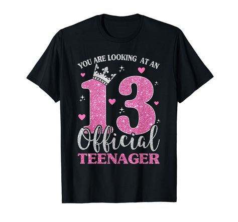 PRICES MAY VARY. This Official Teenager 13 Years Old 13th Birthday is a perfect for Boys/Girls To celebrate 13th birthday party with this cute costume. A great present to go with 13th birthday party supplies and 13th birthday party decorations for new teenage girl, Boy, best friend, daughter or granddaughter. Lightweight, Classic fit, Double-needle sleeve and bottom hem 13th Birthday Outfit Ideas, 13th Birthday Party Decorations, 13th Birthday Boys, Birthday Outfit For Teens, 13th Birthday Party, Birthday Boys, 13th Birthday Parties, Boy Best Friend, Cute Costumes