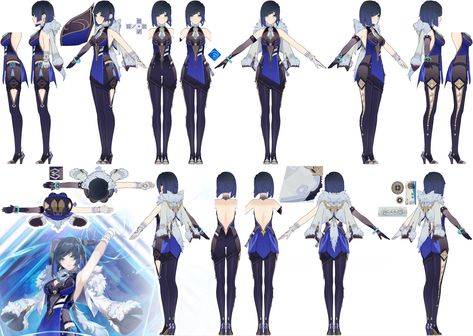 Character Turnaround Sheet Template, Zzz Character, Genshin References, Character Charts, Draw Reference, Yuki Onna, Character Sheet Template, Character Reference Sheet, Character Turnaround