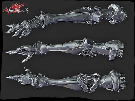 Fantasy Prosthetics, Gauntlet Design, Prosthetic Arms, Prosthetic Limbs, Drakengard 3, Cybernetic Arm, Art Bin, Fantasy Story Ideas, Mechanical Arm