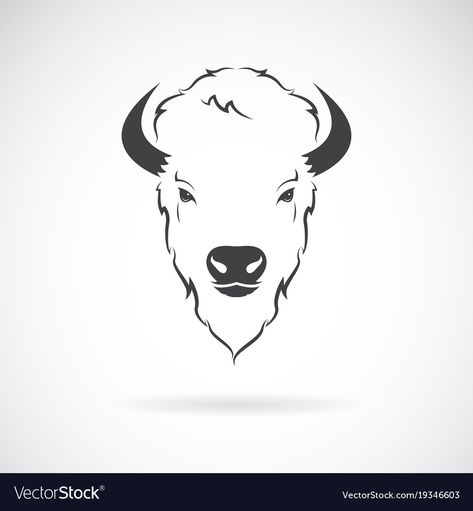 Buffalo Painting Easy, Buffalo Face Tattoo, Simple Buffalo Tattoo, Bison Drawing Easy, Buffalo Drawing Simple, Buffalo Head Drawing, White Buffalo Tattoo, Bison Head Tattoo, Buffalo Head Tattoo