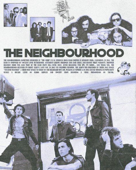 The Neighbourhood poster by stssyz.art Vintage The Neighbourhood Poster, The Neighbourhood Wall Prints, The Neiberhood Poster, Poster Prints The Neighbourhood, The Neighbourhood Poster Aesthetic, The Neighbourhood Poster Prints, Band Posters Graphic Design, The Neighbourhood Poster Art, The Neighbourhood Poster Vintage