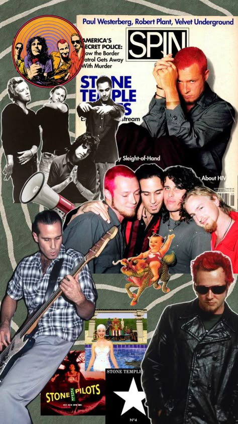 #stonetemplepilots #core #grunge #90sgrunge #scottweiland #purple #90s #rock #music #band #collage Matt Core, Band Collage, Paul Westerberg, Iphone Home Screen Ideas, Clothes Collage, Scott Weiland, 1980s Music, Velvet Revolver, Metal Men