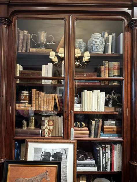 Academic Home Decor, Antique Bookcase Styling, Glamour Decor, Room Of One's Own, Dark Academia Aesthetic, Academia Aesthetic, Dream Rooms, Little House, Dream Home Design