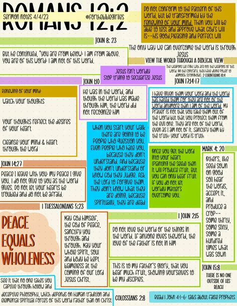 Romans twelve two (pg. 1) copy.pdf Romans Notes, Chapter Notes, Weekly Scripture, Illustrating Bible, Bible Verse Vinyl, Bible Highlighting, Church Notes, Romans 1, Prayer Poems