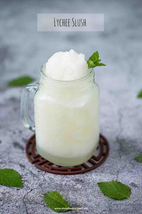 Lychee Smoothie Recipe, Lychee Slushie, Gai Lan Recipe, Almond Jello, Lychee Smoothie, Broccoli With Oyster Sauce, Lychee Recipes, Almond Jelly, Mango Popsicles