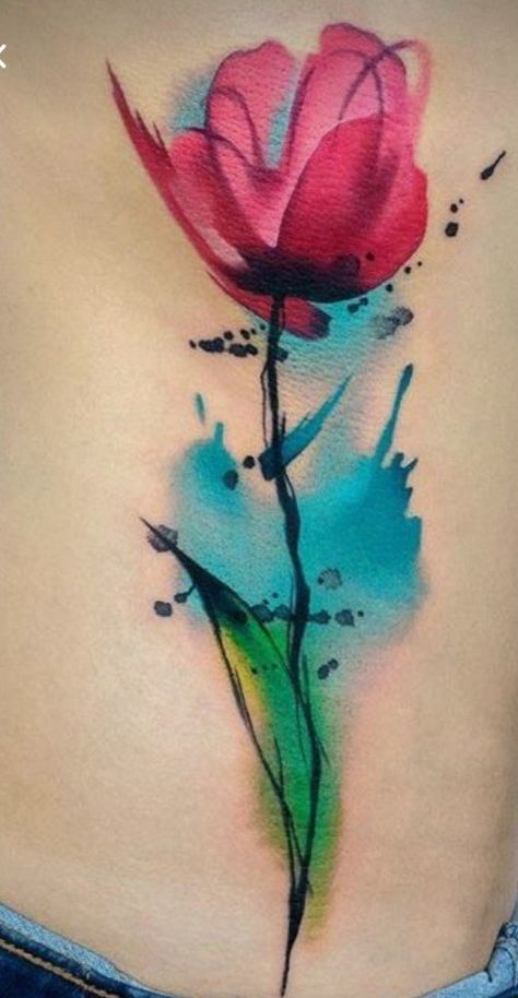 Watercolor Forearm Tattoo, Watercolor Heart Tattoos, Abstract Flower Tattoos, Tattoo Bunt, Flores Tattoo, Tulip Tattoo, Watercolor Tattoo Flower, Tato Lengan, Flower Tattoo Shoulder