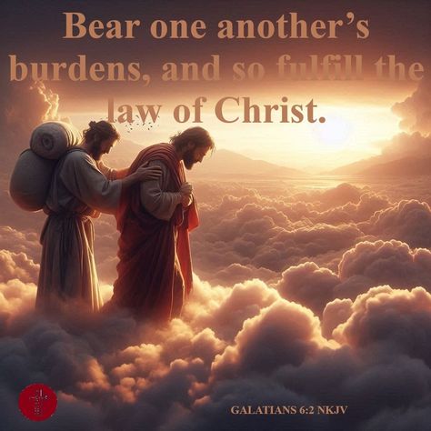 OUR DAILY BREAD GALATIANS 6:2 NKJV " Bear one another’s burdens, and so fulfill the law of Christ. " In Galatians 6:2, the apostle Paul instructs the Galatian Christians to “Bear one another’s burdens, and thereby fulfill the law of Christ.” This verse emphasizes the importance of supporting and helping each other, highlighting the call to empathy and mutual support. When someone is struggling with sin or facing hardships and weaknesses, believers should step in to restore them, walking al... Galatians 6 2, The Apostle Paul, Helping Each Other, Apostle Paul, Galatians 6, Words Of Comfort, Our Daily Bread, Daily Bread, Spiritual Inspiration