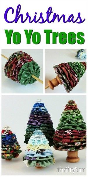 Fabric Yo Yos, Holiday Fabric Crafts, Christmas Tree Craft, Christmas Fabric Crafts, Christmas Sewing Projects, Yo Yos, Fabric Christmas Trees, Tree Craft, Trees Christmas