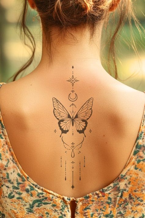 Womens Upper Back Tattoos, Aesthetic Butterfly Tattoo, Girl Stomach Tattoos, Tattoo Design Ideas For Women, Borboleta Tattoo, Butterfly Tattoo Design, Upper Back Tattoos, Aesthetic Butterfly, Butterfly Tattoos For Women