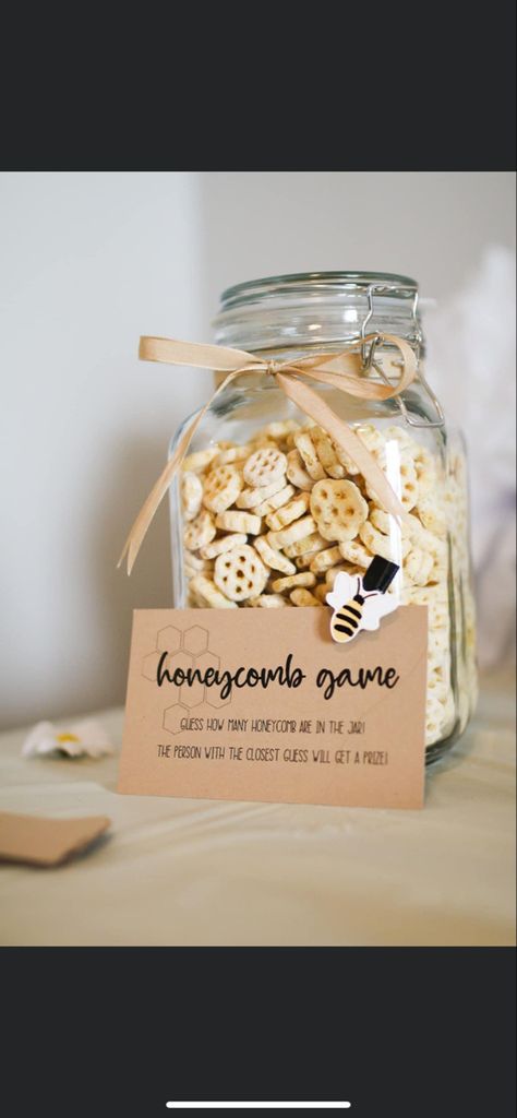 Honey Bee Shower Ideas, Guess The Honeycombs, Honey On The Way, How Many Honeycombs In The Jar, Guess How Many Honeycombs, A Little Honey Baby Shower Ideas, Honeycomb Baby Shower Ideas, She Found Her Honey Bridal Shower Ideas, Bridal Shower Honey Theme