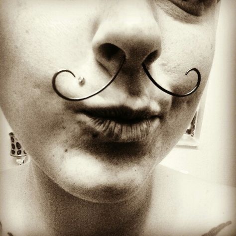 Mustache septum Mustache Septum Ring, Septum Mustache, Nerd Face, Piercing Tattoo, Hoop Ring, Nostril Hoop Ring, Septum Ring, Piercings, Nose Ring