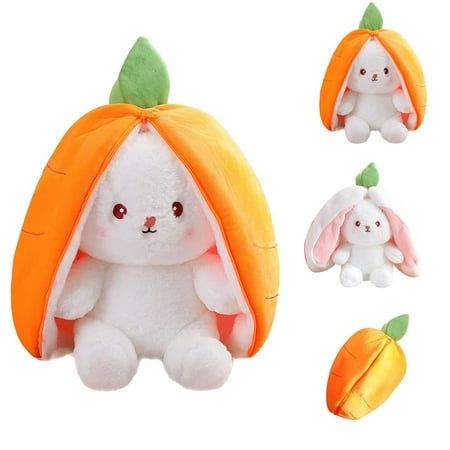 Size:7.1 inches(18cm) Reversible Bunny Plush - Kills Boredom in an Instant One side is a cute strawberry or carrot pillow, and the other side is a fun plush bunny with big ears. The cute rabbit ears are calling to you, and they will definitely capture the hearts, girlfriends and girlfriends. Soft material: Easter bunny, fine workmanship without extra design, Easter stuffed animal, stuffed rabbit, quality, safe and friendly Soft plush fabric and PP cotton filler make these Easter bunnies hide in Orange Bunny, Kids Birthday Presents, Rabbit Plush Toy, Easter Bunny Plush, Bunny Doll, Plush Toy Dolls, Bunny Toys, Bunny Plush, Cute Stuffed Animals