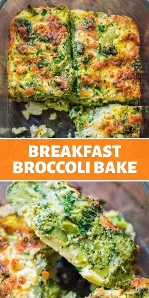 This Breakfast Broccoli Bake made with eggs, Provolone, and feta cheese is healthy, filling and delicious way to start your day! That's the only Broccoli Bake recipe you'll ever need. FOLLOW Cooktoria for more deliciousness! If you try my recipes - share photos with me, I ALWAYS check! Breakfast Broccoli, Broccoli Breakfast, Oven Baked Broccoli, Broccoli Side Dish, Salt Recipes, Broccoli Bake, Break Fast, Spiralizer Recipes, Best Breakfast Recipes