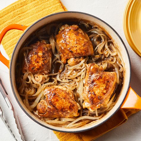 Skillet Balsamic Chicken Thighs Skillet Balsamic Chicken Thighs, Lemon Balsamic Chicken Thighs, Chicken Thigh Pasta, Skillet Balsamic Chicken, Balsamic Chicken Thighs, High Protein Dinner, Thighs Recipe, Protein Dinner, Skillet Dinners