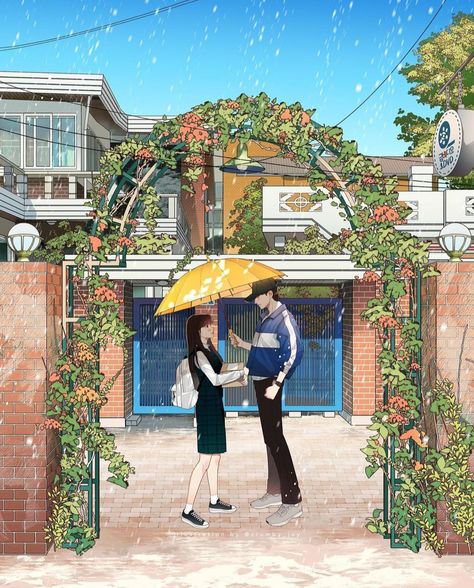 Kdrama Fan Art Wallpaper, Kim Hye Yoon, Byeon Woo Seok, Fashion Dream Job, Yellow Umbrella, Art Gallery Wallpaper, Anime Scenery Wallpaper, Disney Love, Scenery Wallpaper