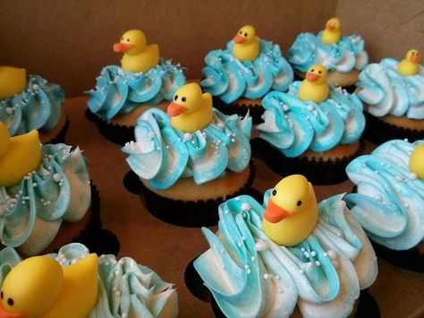 Rubber Duck Cupcakes, Duck Theme Cupcakes, Pond Cupcakes, Ducky Cupcakes, Rubber Duck Cake, Duck Cupcakes, Rubber Duck Birthday, Duck Party, Duck Cake