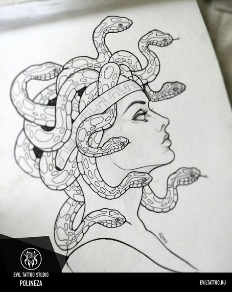 Medusa Drawing Side Profile, Medusa Coloring Page, Medusa Aesthetic Art, Madusa Drawings, Medusa Line Art, Medusa Artwork, Medusa Drawing, Greek Goddess Art, Beetle Tattoo