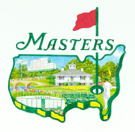 Masters Shop - Masters Logo Art Collage The Masters Golf, Masters Golf Tournament, Golf Crafts, Golf Theme Party, Augusta Golf, Cute Teacher Outfits, Golf Decor, Augusta National Golf Club, Masters Golf