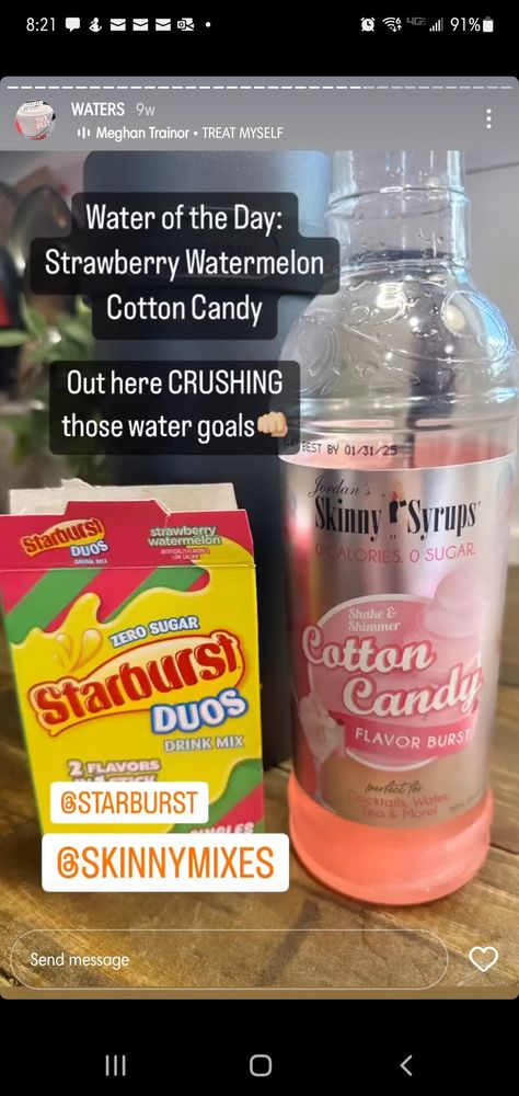 Cotton Candy Syrup Recipes, Cotton Candy Syrup Drinks, Cotton Candy Drinks Non Alcoholic, Water Syrup Recipes, Cotton Candy Water Recipe, Cotton Candy Water, Water Recipes With Cotton Candy Syrup, Water Recipes With Syrups, Water Mix Recipes