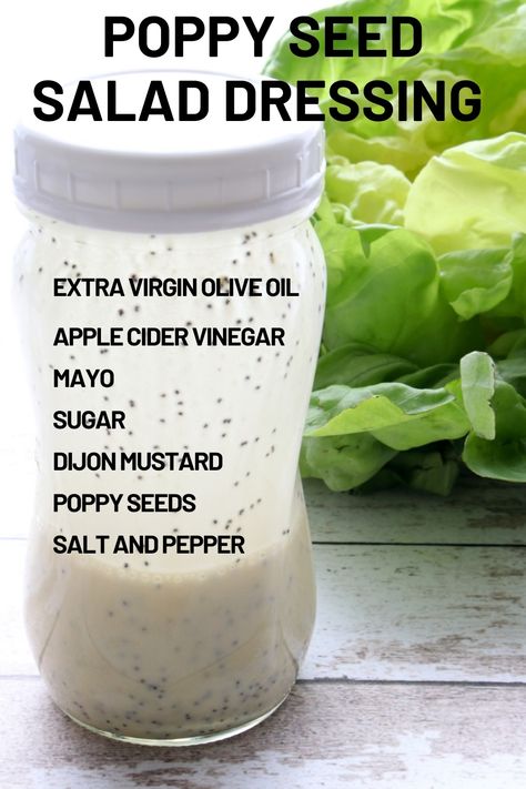 Homemade Poppy Seed Salad Dressing Jazz up any everyday salad with my homemade poppy seed dressing. It's the perfect balance of sweet and tangy and it's ready in minutes. Poppy Seed Salad Dressing, Poppy Seed Salad, Everyday Salad, Seed Salad, Vinaigrette Salad, Poppy Seed Dressing, Salad Dressing Recipes Homemade, Homemade Salads, Homemade Salad Dressing