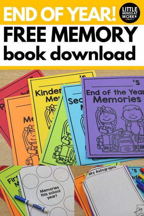 free end of the year Pre K Memory Book, Student Memory Book, Kindergarten Memory Book, Memory Book Kindergarten, Friendship Activities, Summer Reading Challenge, Kindergarten Freebies, Rainbow Writing, Sight Word Reading