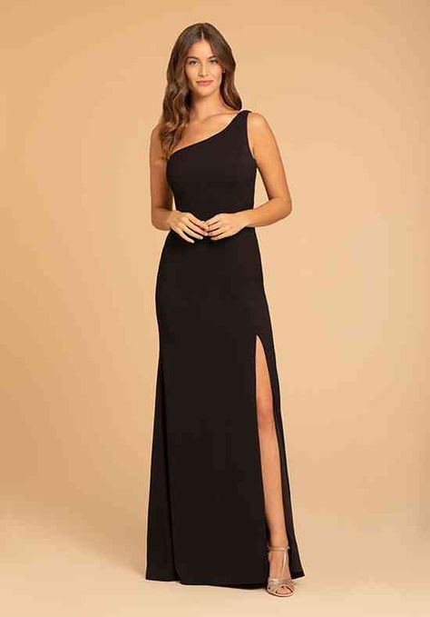 Gown One Shoulder, One Shoulder Neckline, Black Bridesmaid, One Shoulder Bridesmaid Dresses, One Shoulder Bridesmaid, Black Bridesmaids, Hayley Paige, Bridesmaid Dress Styles, Gown Photos