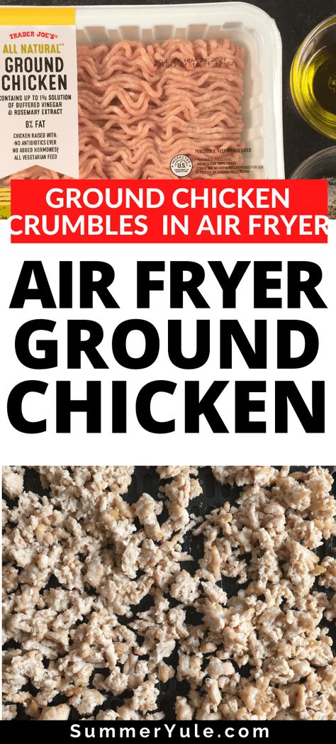 Cook ground chicken in an air fryer! Everyone loves this healthy air fryer ground chicken that’s low carb, keto, Paleo, and gluten free. Air Fryer Ground Chicken, Chicken Etti Recipe, Ground Chicken Recipes Easy, Chicken And Kale Recipes, Low Carb Chicken Recipes Easy, High Energy Snacks, Ground Chicken Meatballs, Chicken Balls, Ground Chicken Recipes