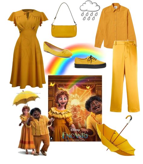 Bruno Madrigal Costume, Encanto Outfit Ideas, Encanto Inspired Outfits, Family Madrigal Costumes, Encanto Disneybound, Bruno Cosplay Encanto, Delores Costume Encanto, Dolores Encanto Cosplay, Coco Costume