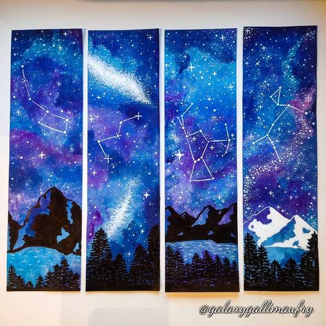 Galaxy Bookmarks :-) #Galaxyart #stars #galaxies #watercolor #watercolorgalaxy #bookmark Draw Galaxy, Sensory Tent, Galaxy Drawings, Galaxy Artwork, Watercolor Galaxy, Watercolor Bookmarks, Watercolor Paintings Easy, Galaxy Art, Bookmarks Handmade